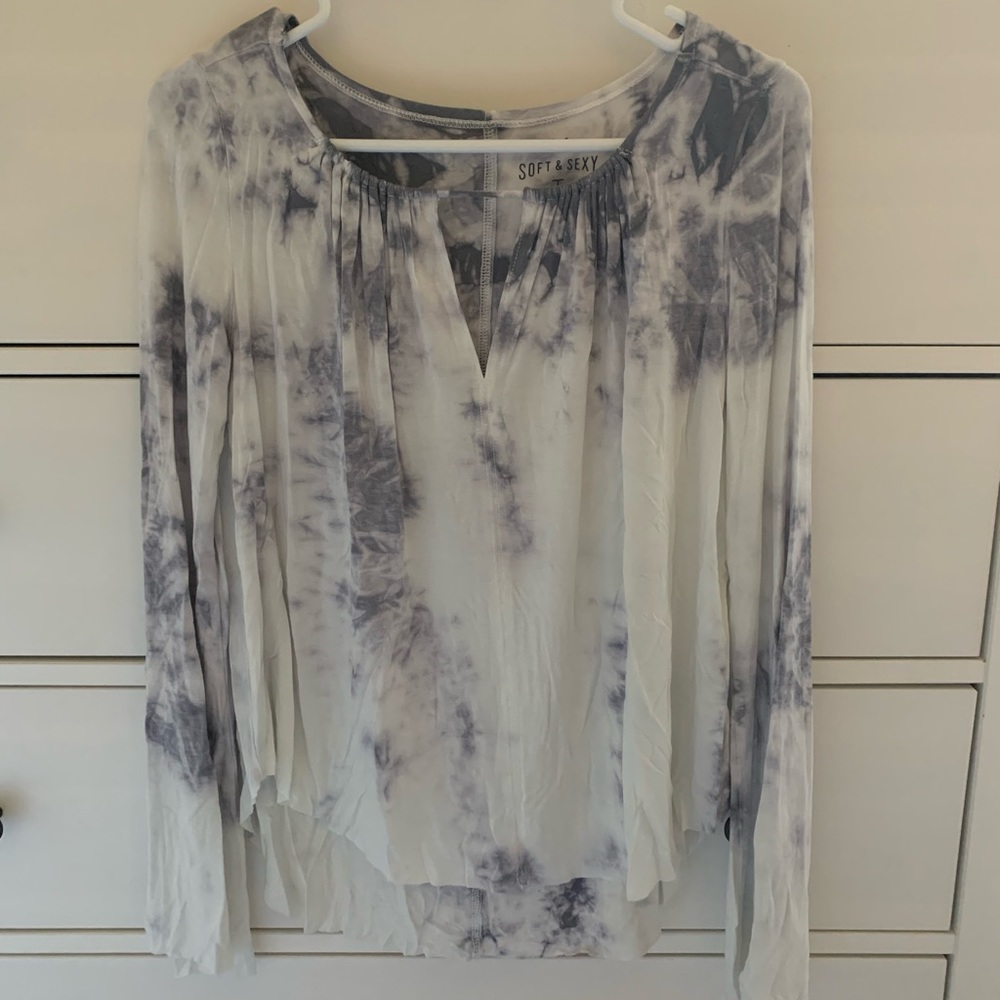 American eagle tie-dye, bell sleeve shirt